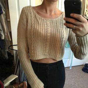 Tan cropped sweater